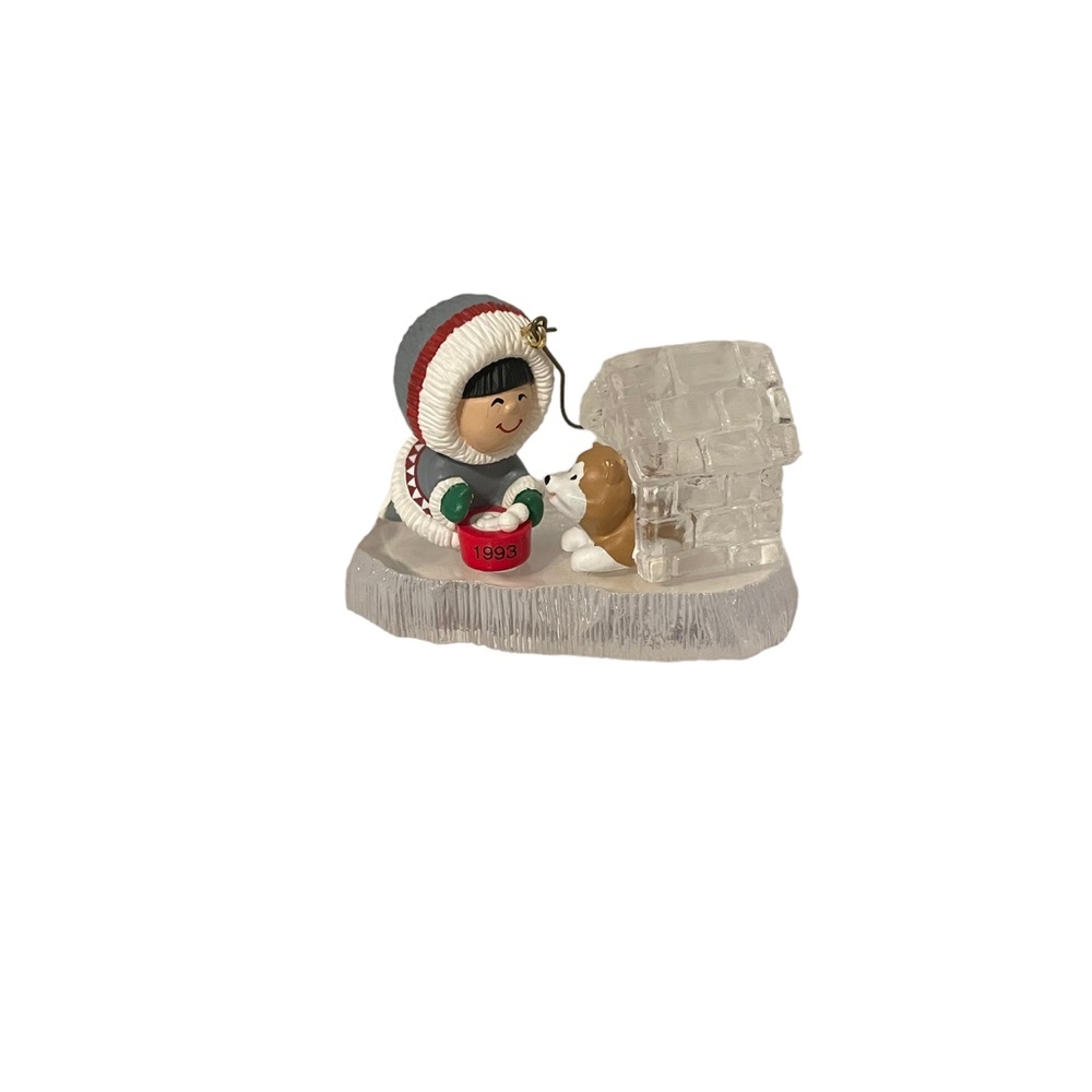 Hallmark 1993 Frosty Friends Christmas Ornament Eskimo & Dog in Doghouse‎ - Picture 3 of 5